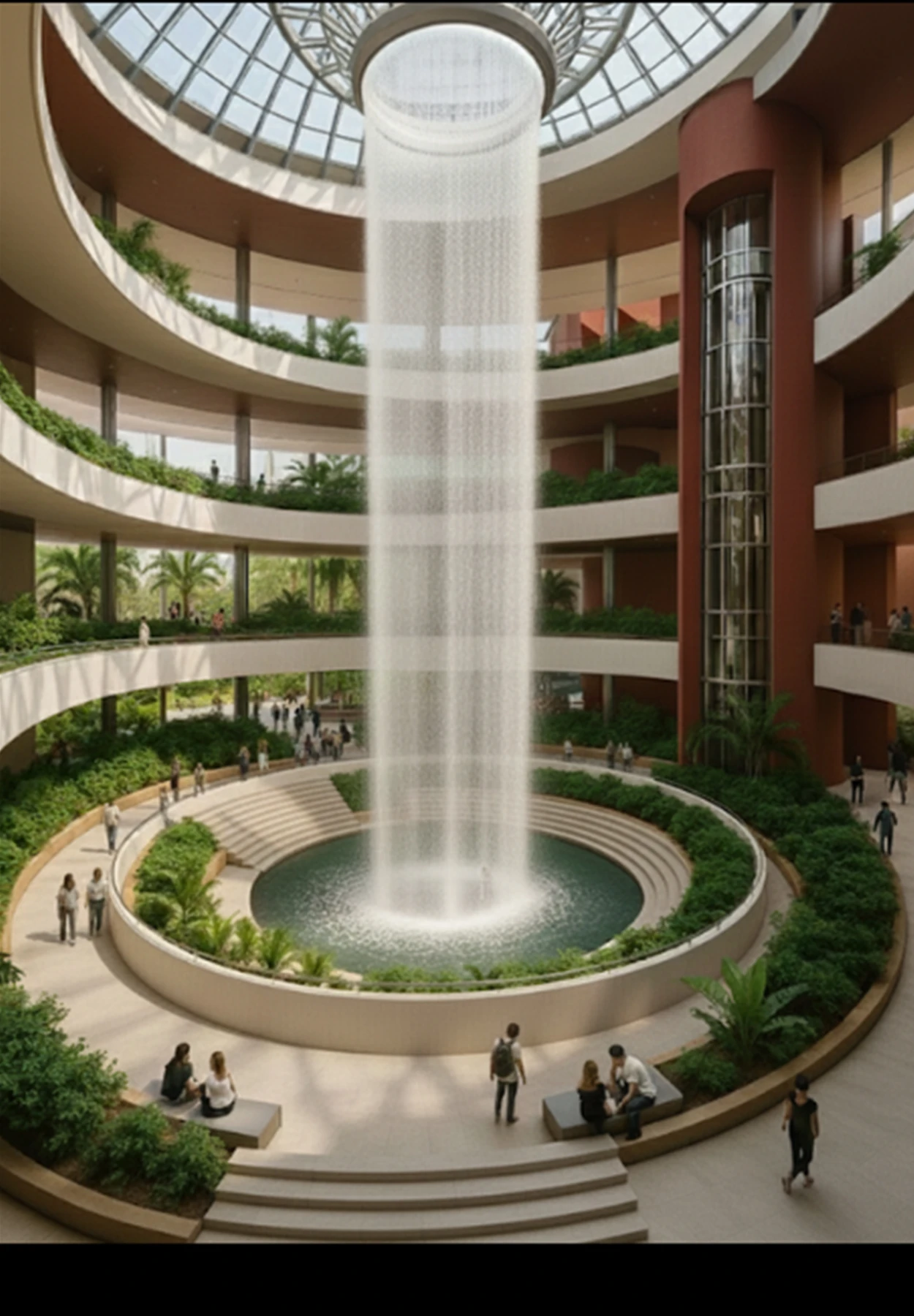 Nexus central courtyard and surrounding circulation