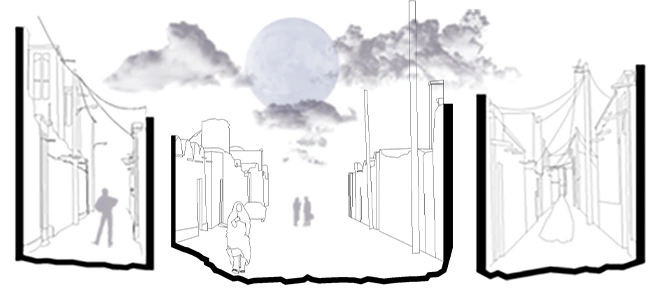 Street-space drawing extracted from the original Choopanan portfolio spread